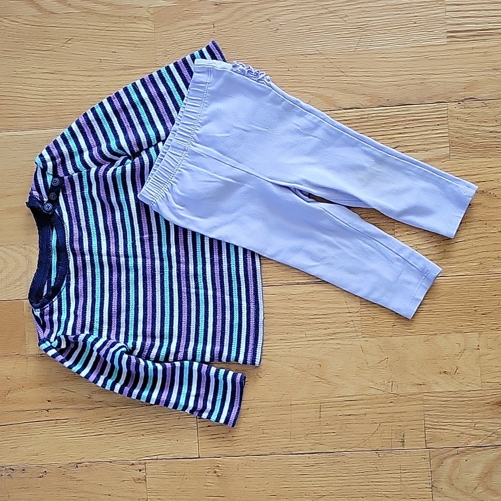 *3/$15* Old Navy 12-18M Purple Striped 💜 Outfit